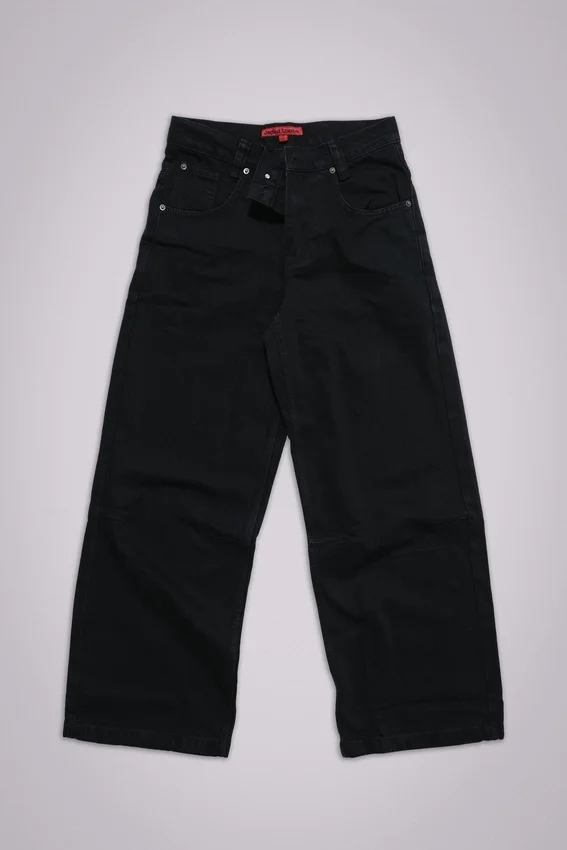 Colossus Jeans noir uni à taille basse