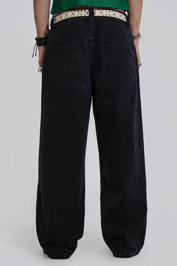 Colossus Jeans noir uni à taille basse