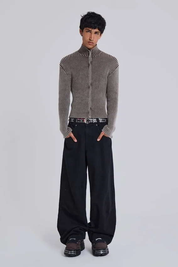 Colossus Jeans noir uni à taille basse