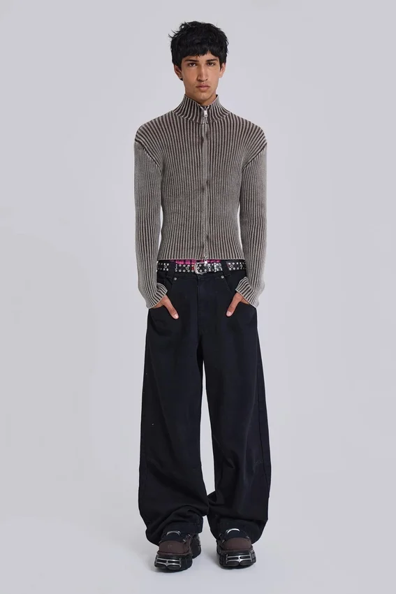 Colossus Jeans noir uni à taille basse