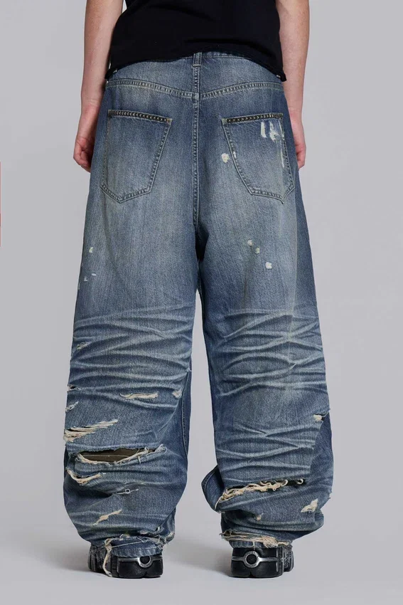 Colossus Jeans XL déchiré à motif camouflage caché