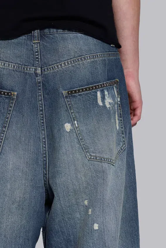 Colossus Jeans XL déchiré à motif camouflage caché