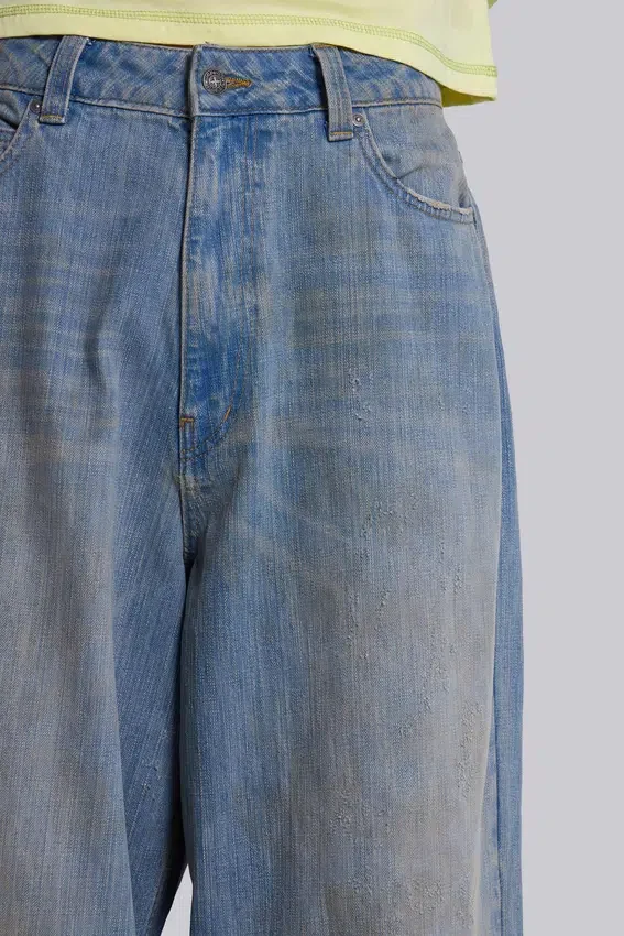 Colossus Jeans XL délavé clair à effet slub
