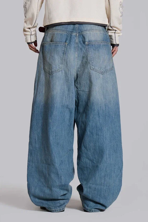 Colossus Jeans XL délavé clair à effet slub