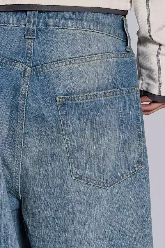 Colossus Jeans XL délavé clair à effet slub