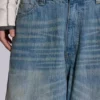 Colossus Jeans XL délavé clair à effet slub
