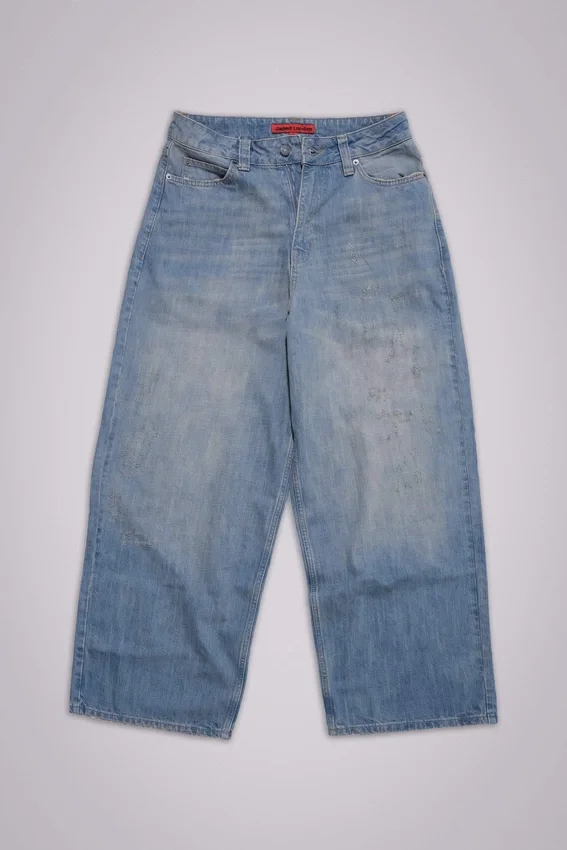 Colossus Jeans XL délavé clair à effet slub