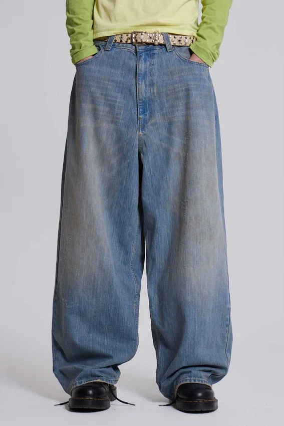 Colossus Jeans XL délavé clair à effet slub