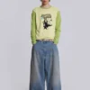 Colossus Jeans XL délavé clair à effet slub