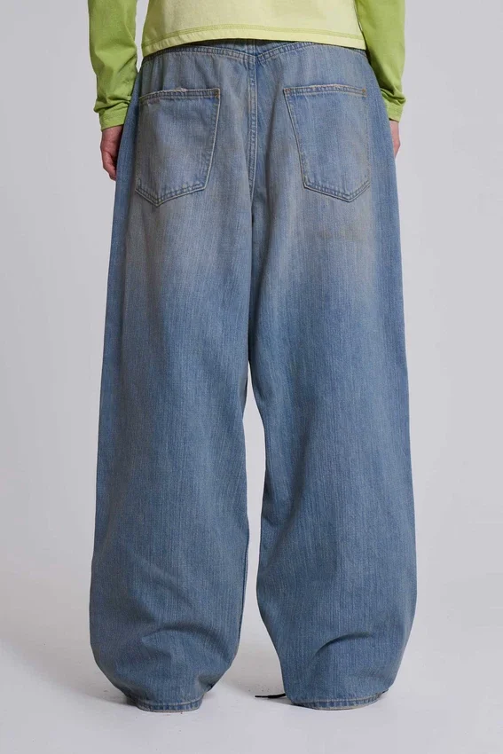 Colossus Jeans XL délavé clair à effet slub