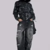 Colossus Jeans XL délavé et orné de chaînes