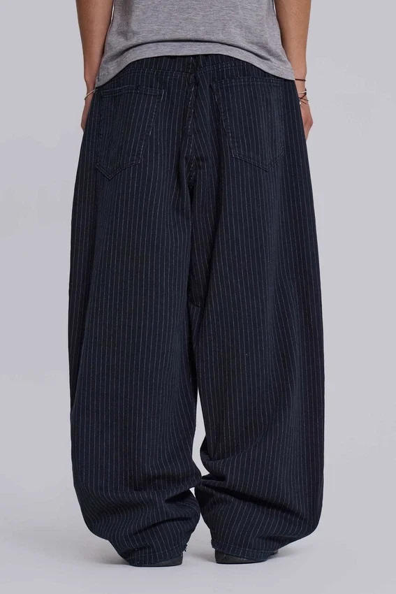 Colossus Jeans XL à fines rayures noires