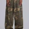 Colossus Jeans XL à motif camouflage clouté