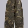 Colossus Jeans XL à motif camouflage clouté