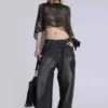 Colossus Jeans XL noir à broderies en relief