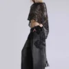 Colossus Jeans XL noir à broderies en relief