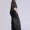 Colossus Jeans XL noir à broderies en relief