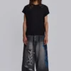 Colossus Jeans XL noir déchiré avec motif Spike Airbrush