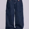 Colossus Jeans XL Ollie à fines rayures bleu marine