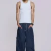 Colossus Jeans XL Ollie à fines rayures bleu marine