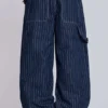 Colossus Jeans XL Ollie à fines rayures bleu marine
