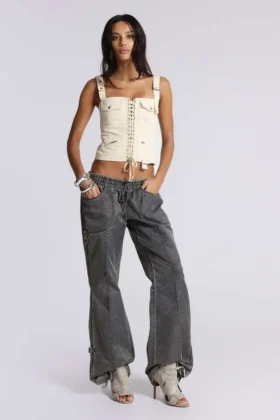 Corset cargo écru