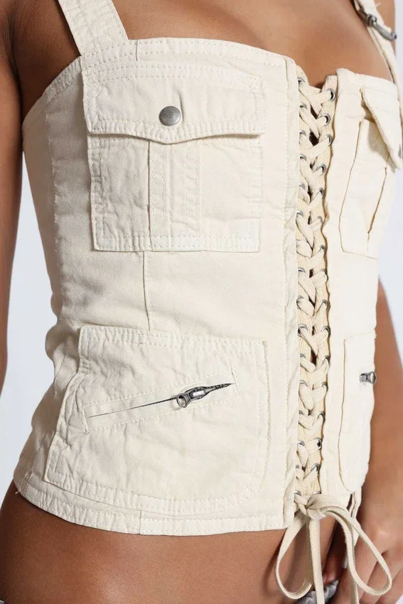 Corset cargo écru