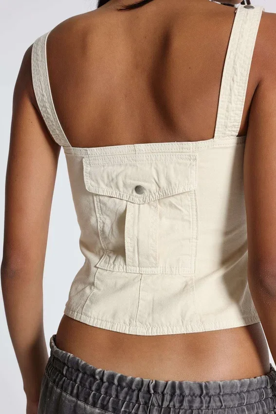 Corset cargo écru