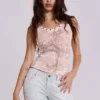Débardeur Burnout « Ramona » en rose