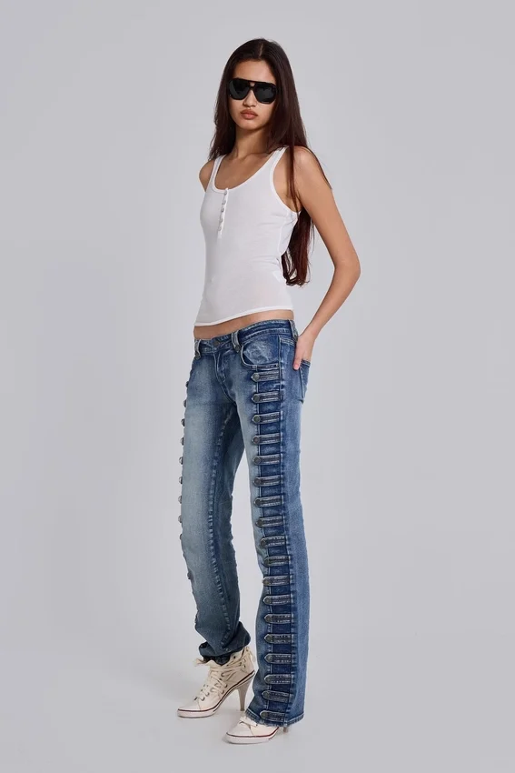 Débardeur Henley transparent en blanc