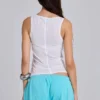 Débardeur Henley transparent en blanc