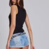 Débardeur Henley transparent noir
