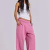 Pantalon de jogging ample rose à revers « Monster Joggers »
