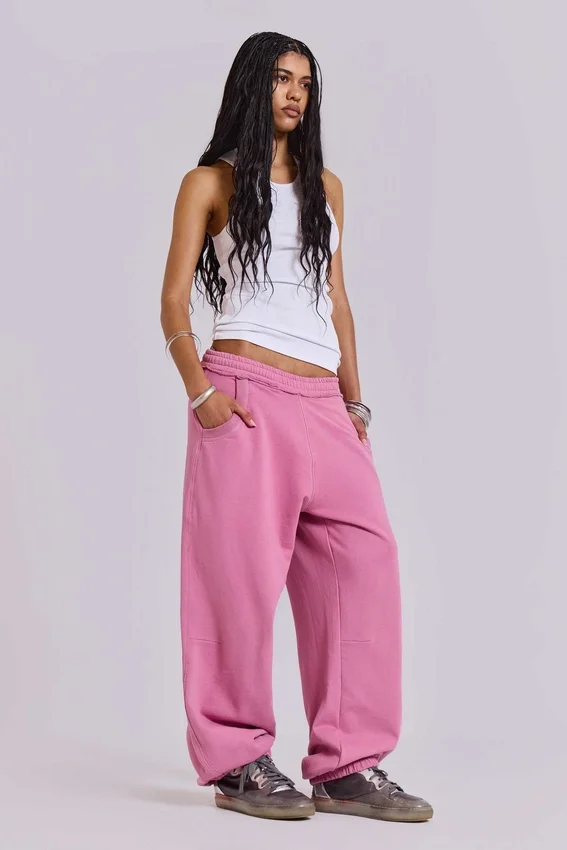 Pantalon de jogging ample rose à revers « Monster Joggers »