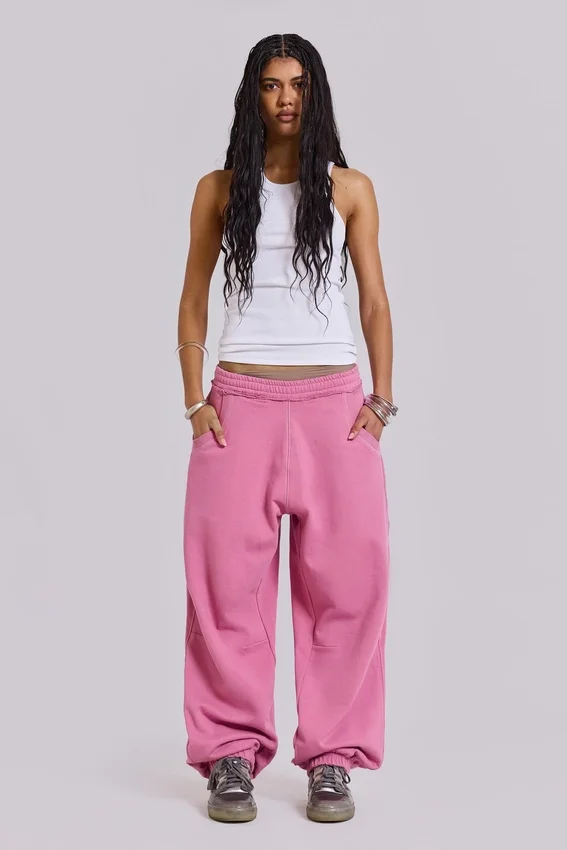 Pantalon de jogging ample rose à revers « Monster Joggers »