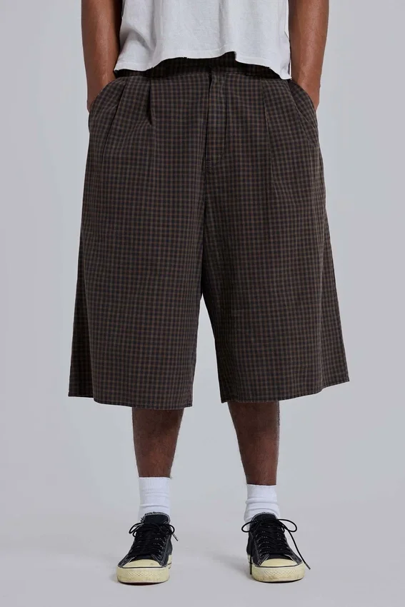 Goliath Shorts XL à carreaux marron
