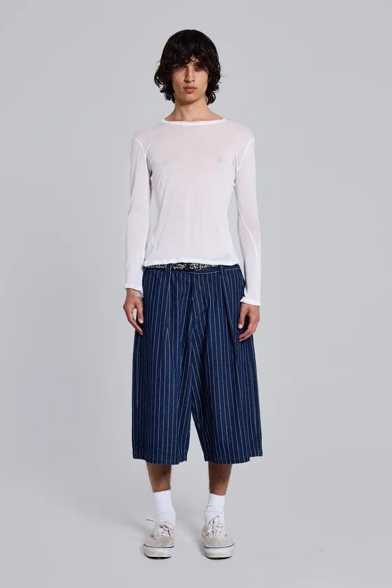 Goliath Shorts XL en denim à fines rayures