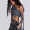 Haut asymétrique Mena en gris