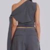 Haut asymétrique Mena en gris