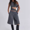 Haut asymétrique Mena en gris