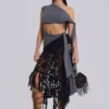 Haut asymétrique Mena en gris