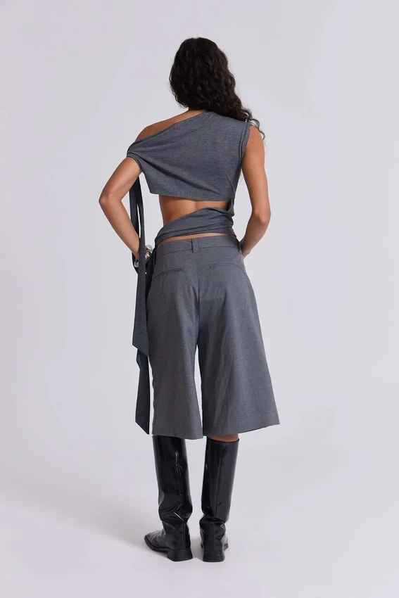 Haut asymétrique Mena en gris