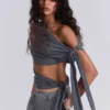 Haut asymétrique Mena en gris