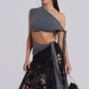 Haut asymétrique Mena en gris