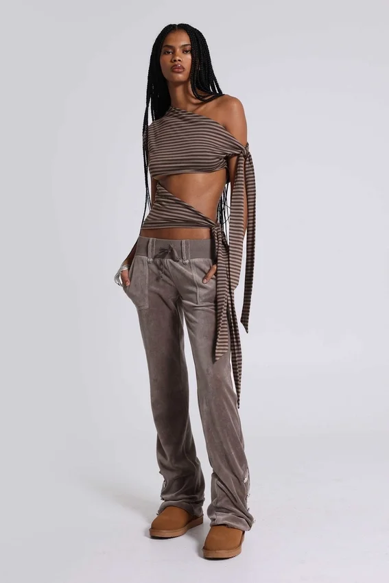 Haut asymétrique Mena en marron