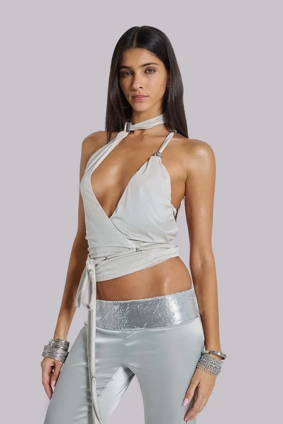 Haut asymétrique métallisé Eder