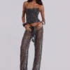 Haut corset en maille à paillettes Deva, couleur Midnight