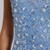 Haut corset en maille à paillettes Deva, couleur « Sky »