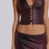 Haut corset en simili cuir Lynx