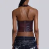Haut corset en simili cuir Lynx
